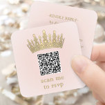 Gold Crown Blush Pink Quinceañera Scan Me QR RSVP Enclosure Card<br><div class="desc">Simplify birthday party RSVP responses with chic modern QR Code enclosure cards. This template is set up for a quinceañera's 15th birthday celebration, but is simple to customize for a Sweet 16 or princess party. The colors and font style can be easily changed with the Zazzle Design Editor tool. The...</div>