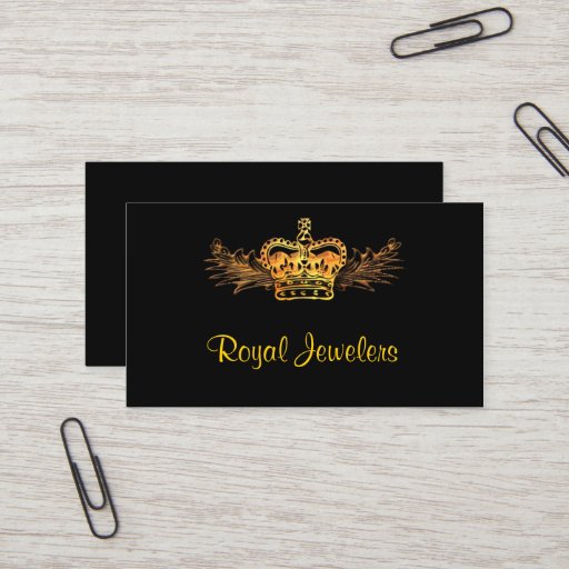 Customizable Gold Crown Business Card