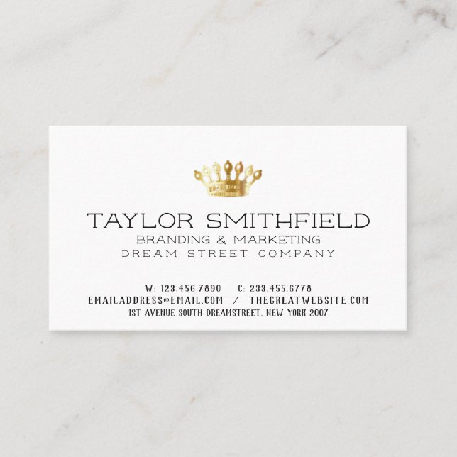 Gold Crown Business Card (Front)