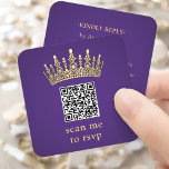 Gold Crown Dark Purple Quinceañera Scan Me QR RSVP Enclosure Card<br><div class="desc">Simplify birthday party RSVP responses with chic modern QR Code enclosure cards. This template is set up for a quinceañera's 15th birthday celebration, but is simple to customize for a Sweet 16 or princess party. The colors and font style can be easily changed with the Zazzle Design Editor tool. The...</div>