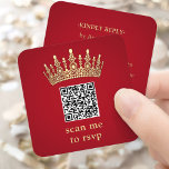 Gold Crown Elegant Red Quinceañera Scan Me QR RSVP Enclosure Card<br><div class="desc">Simplify birthday party RSVP responses with chic modern QR Code enclosure cards. This template is set up for a quinceañera's 15th birthday celebration, but is simple to customize for a Sweet 16 or princess party. The colors and font style can be easily changed with the Zazzle Design Editor tool. The...</div>