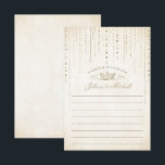 Gold Crown Fairytale Wedding Advice Card<br><div class="desc">Let your wedding guests give you pearls of wisdom on married life with these beautiful advice cards. This pretty design features streaming jewels from the top with a crown on a soft,  slightly weathered Champagne gold background.</div>