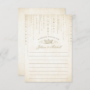 Gold Crown Fairytale Wedding Advice Card