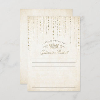 Gold Crown Fairytale Wedding Advice Card