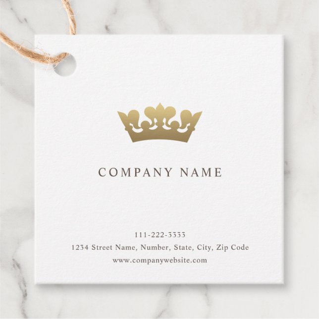 Gold Crown Favor Tags (Front)