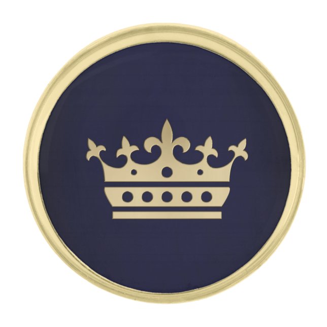 Gold Crown Finish Lapel Pin (Front)