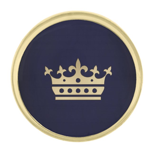 Gold Crown Gold Finish Lapel Pin (Front)