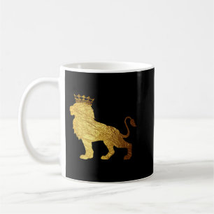 Gold Crown King Lion for Men-Cool Boys Lion Shirt Coffee Mug