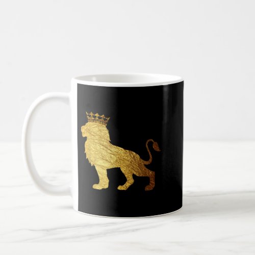 Gold Crown King Lion  for Men_Cool Boys Lion Shirt Coffee Mug