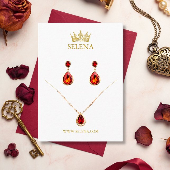 Gold Crown Necklace & Earring Display Card (Creator Uploaded)