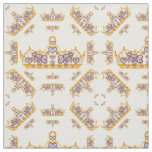 gold crown of heart diamonds fabric