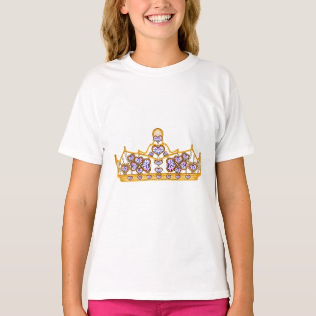 gold crown of heart diamonds T-Shirt (Front)