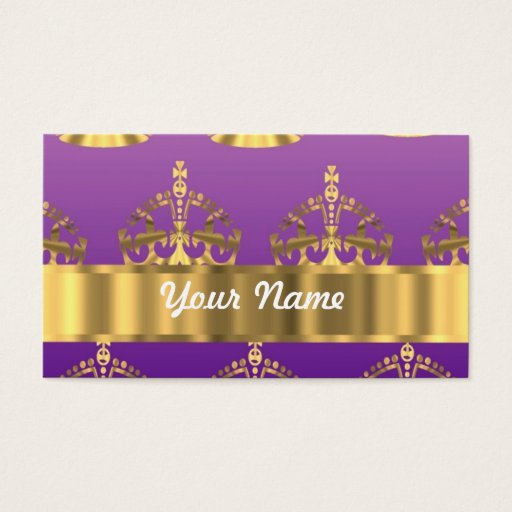 Customizable Gold crown pattern business cards