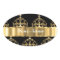 Gold crown pattern on black