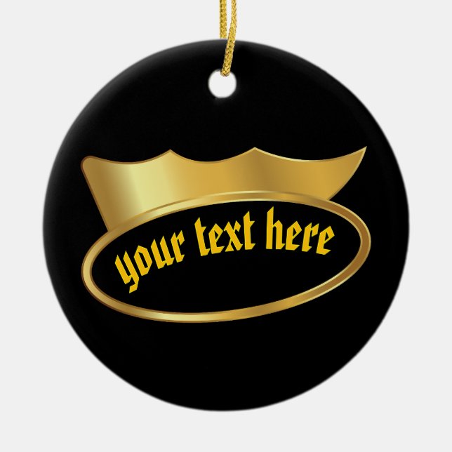 Gold crown Personalized Hanging Decor Ornament (Front)