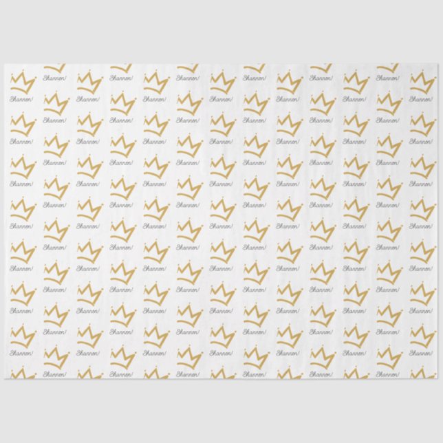 Gold Crown Personalized Tissue Paper (Front)