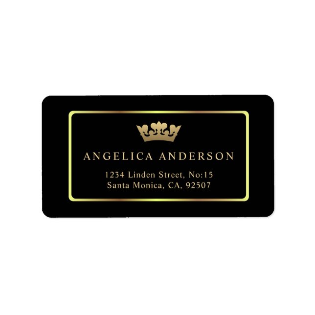 Gold Crown Return Address Label (Front)