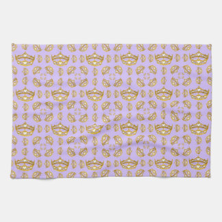 gold crown tiara periwinkle kitchen towel