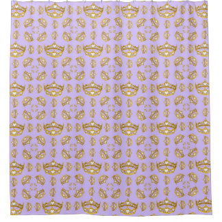 gold crown tiaras periwinkle shower curtain