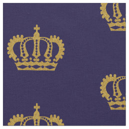 Gold Crown. Vintage. Blue Fabric