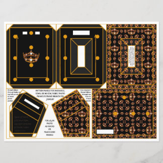 Gold Crowns Black Frame Pin Ornament 2x3" photo