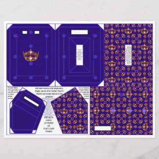 Gold Crowns Blue Frame Pin Ornament 2x3" photo