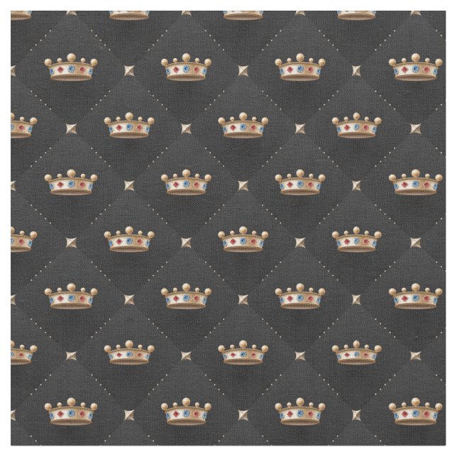 Gold Crowns Fabric (Close Up)