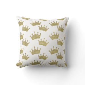 Gold Crowns Fairytale Prince Storybook Decor Throw Pillow