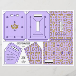 Gold Crowns Lavender Frame Pin Ornament 2x3" photo