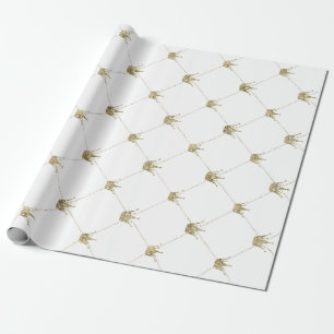 Gold Crowns Luxurious Weddings Wrapping Paper