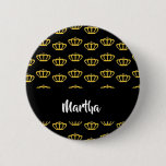 Gold crowns on black button