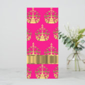Gold crowns on hot pink (Standing Front)
