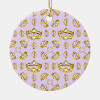 gold crowns tiaras pale lilac ceramic ornament