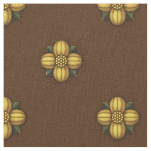 Gold Cruciferous Flower on Brown Fabric
