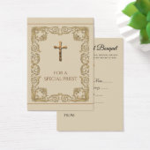 Gold Crucifix Priest Spiritual Bouquet Holy Cards (Desk)