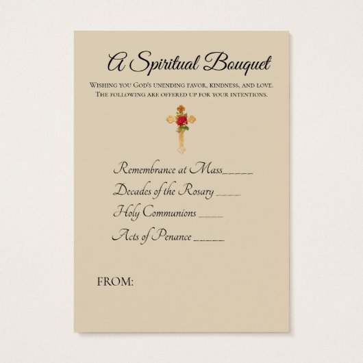 Gold Crucifix Priest Spiritual Bouquet Holy Cards (Back)