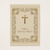 Gold Crucifix Priest Spiritual Bouquet Holy Cards (Front)