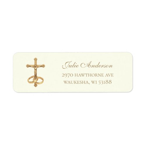 Gold Crucifix & Wedding Rings Label