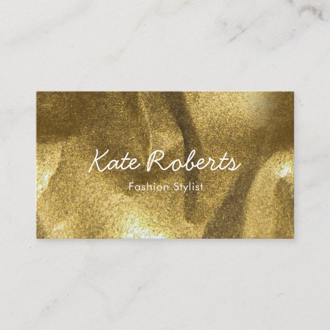 Gold Crumpled business card | minimalist (Front)