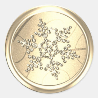 Gold Crystal Snowflake Envelope Seal