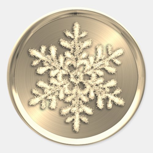 Gold Crystal Snowflake on Gold Seal
