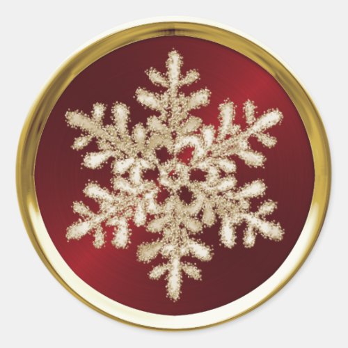 Gold Crystal Snowflake on Red Seal