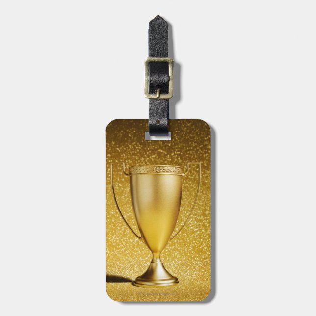 Gold Cup Trophy Luggage Tag (Front Vertical)