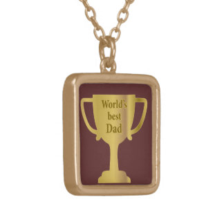 Gold Cup World's Best Dad Plated Necklace