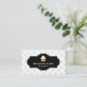 Gold Cupcake Bakery Luxury Quilted Business Card (Standing Front)