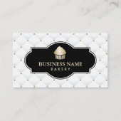Gold Cupcake Bakery Luxury Quilted Business Card (Front)