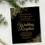 Gold Curls Black Wedding Reception BUDGET Invite
