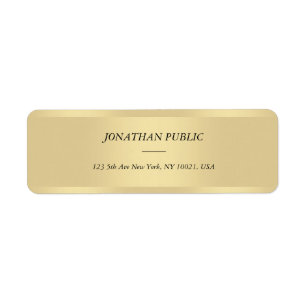 Gold Cursive Text Font Modern Return Address Label