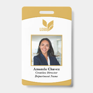 Gold Custom Business Employee Photo Badge