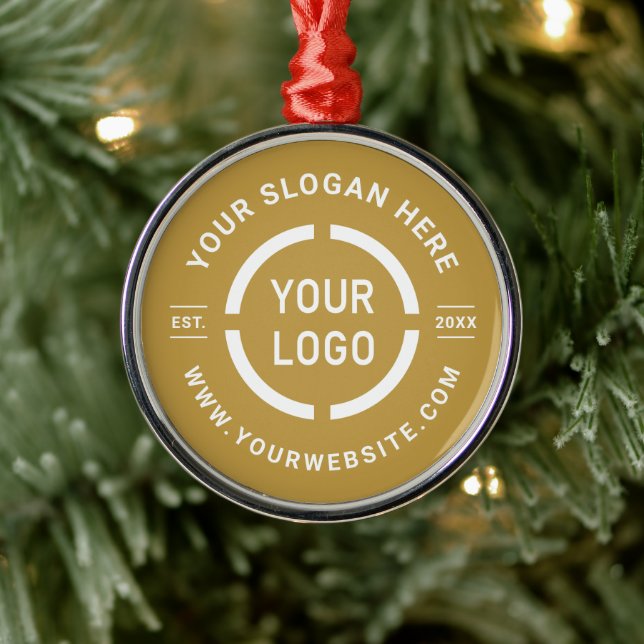 Gold custom business ornaments with logo (Tree)